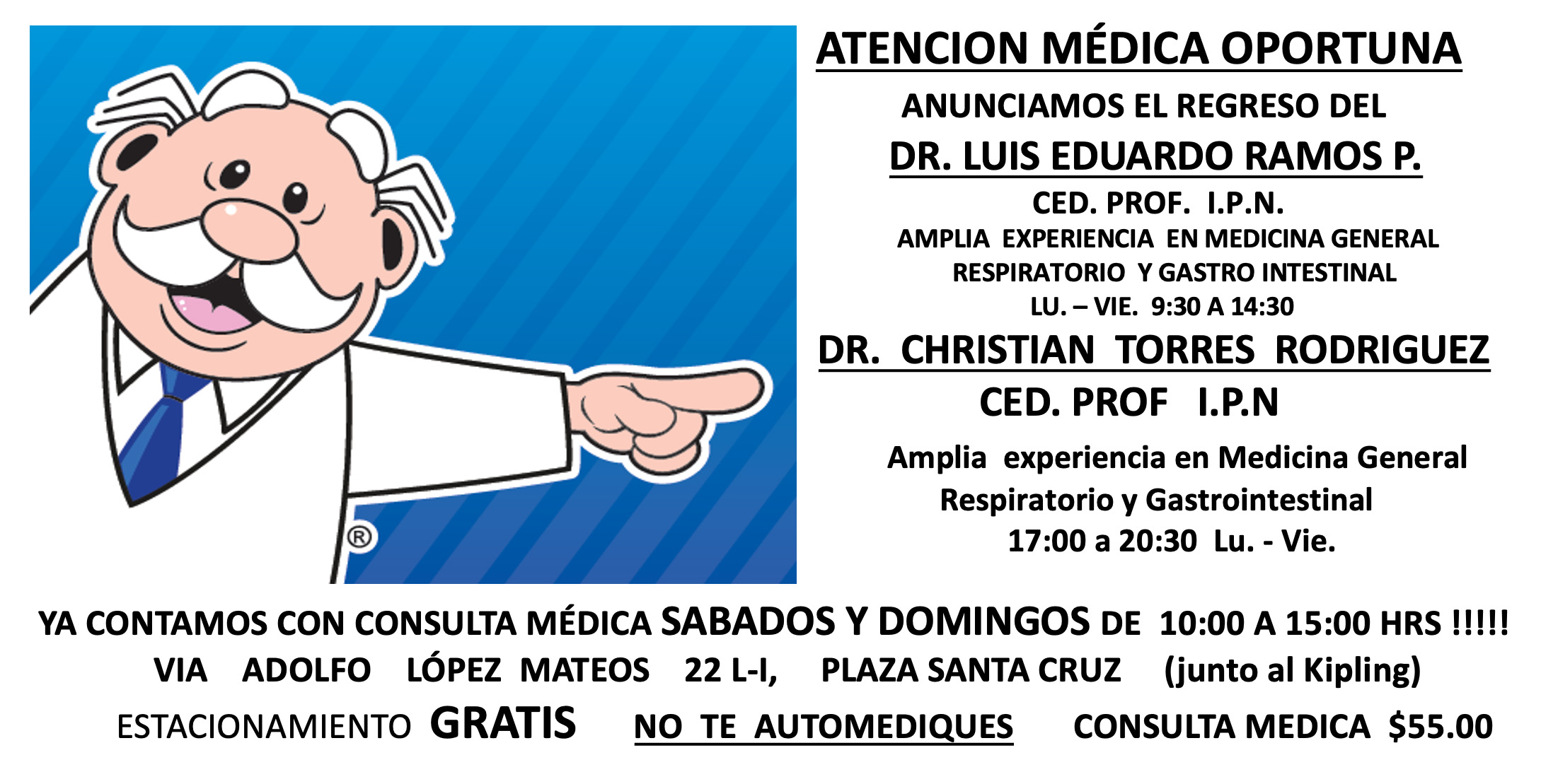 ATENCI?N M?DICA OPORTUNAANUNCIAMOS