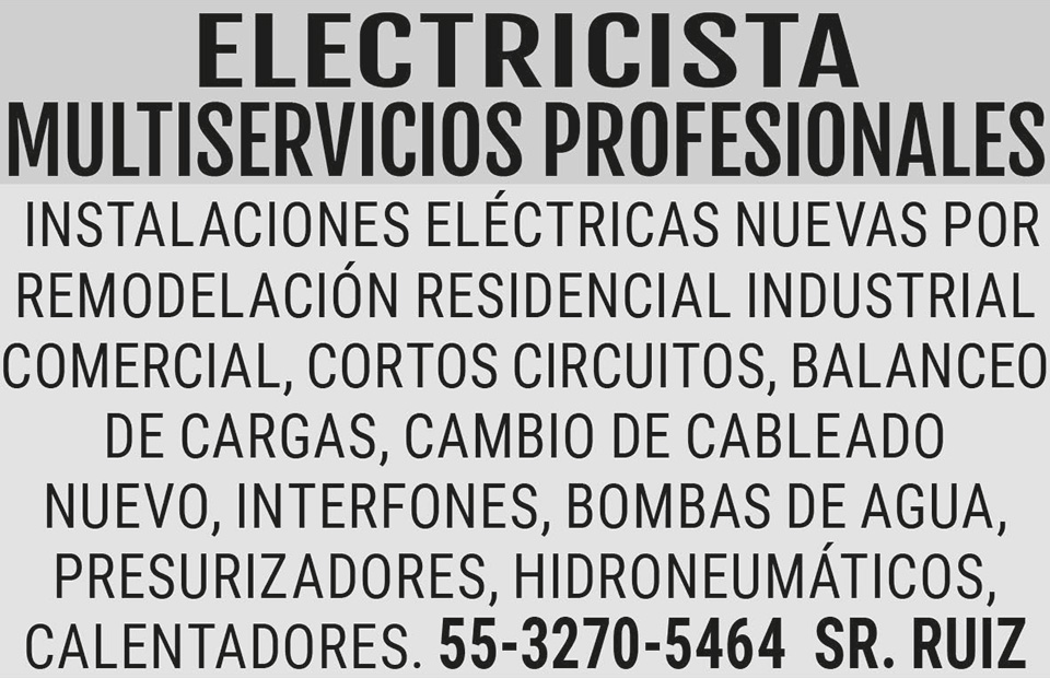 ELECTRICISTAMULTISERVICIOS PROFESIONALES 