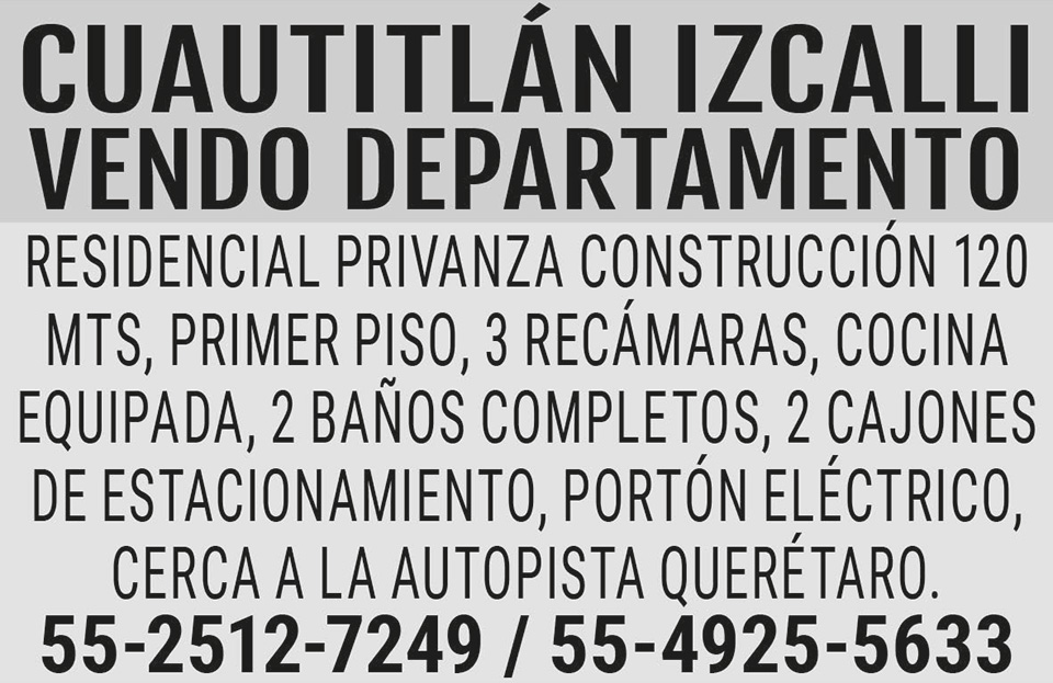 CUAUTITLAN IZCALLI VENDO
