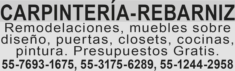 CARPINTER?A-REBARNIZREMODELACIONES ?MUEBLES SOBRE
