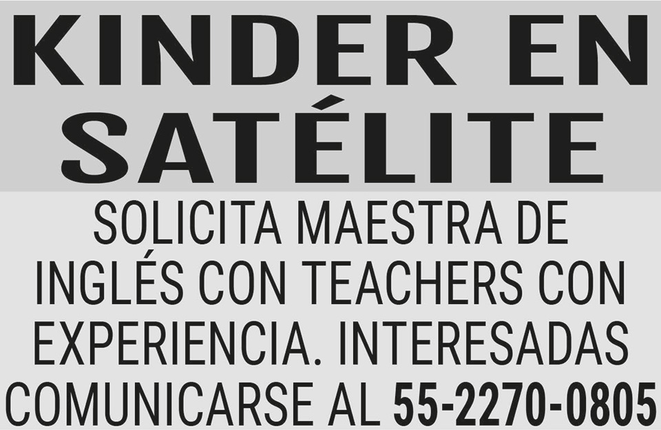 KINDER EN SAT?LITE?SOLICITA?MAESTRA