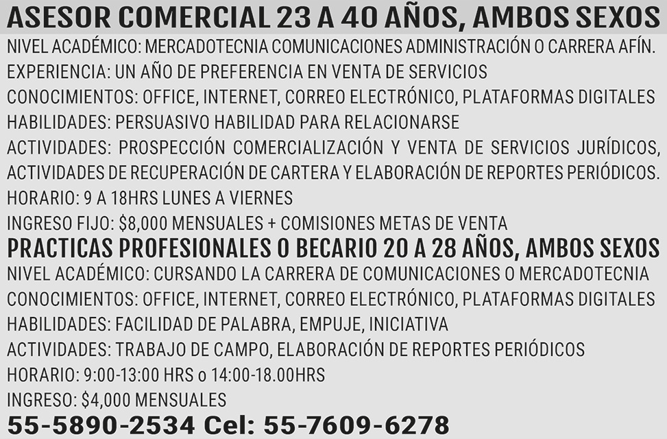 ASESOR COMERCIAL23 A