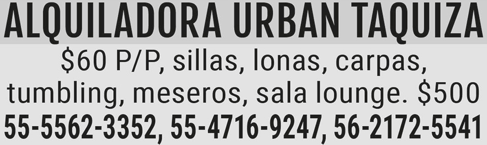 ALQUILADORA URBAN?TAQUIZA $60