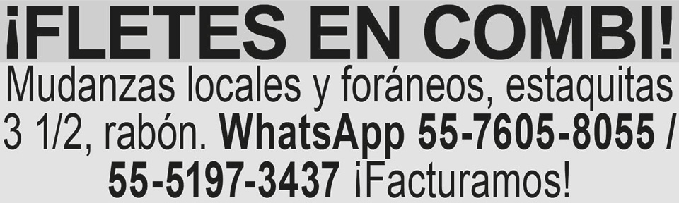 ?FLETES EN COMBI!MUDANZAS