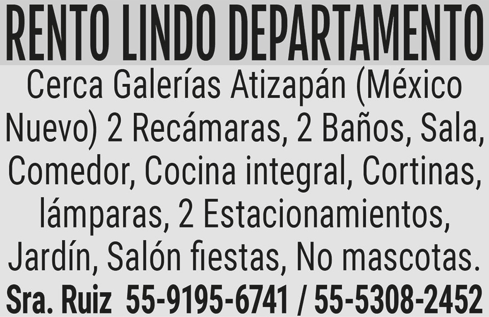 RENTO LINDO DEPARTAMENTOCERCA