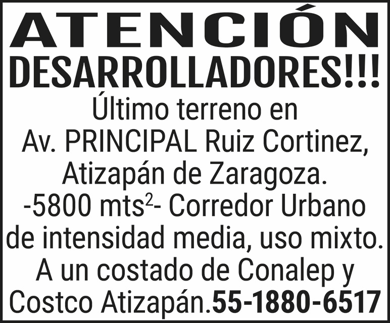 ATENCI?N DESARROLLADORES!!!?LTIMO TERRENO