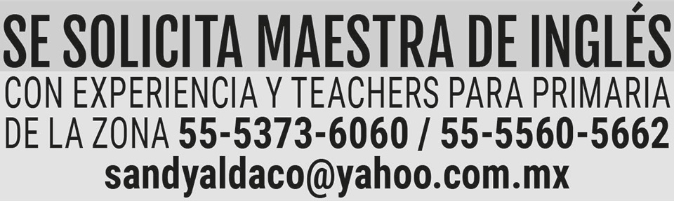 SE SOLICITA MAESTRA
