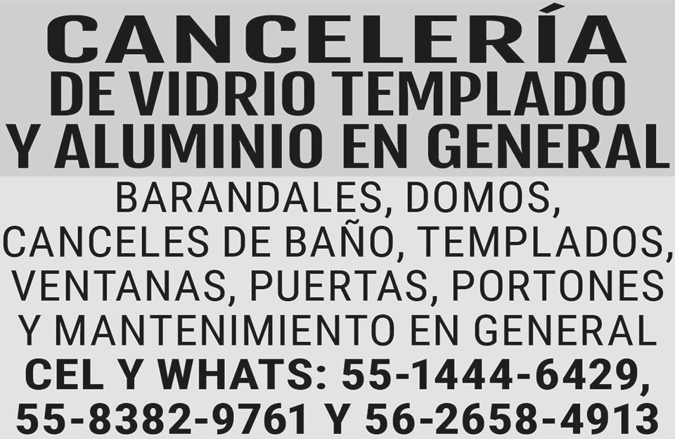 CANCELERIA DE VIDRIO