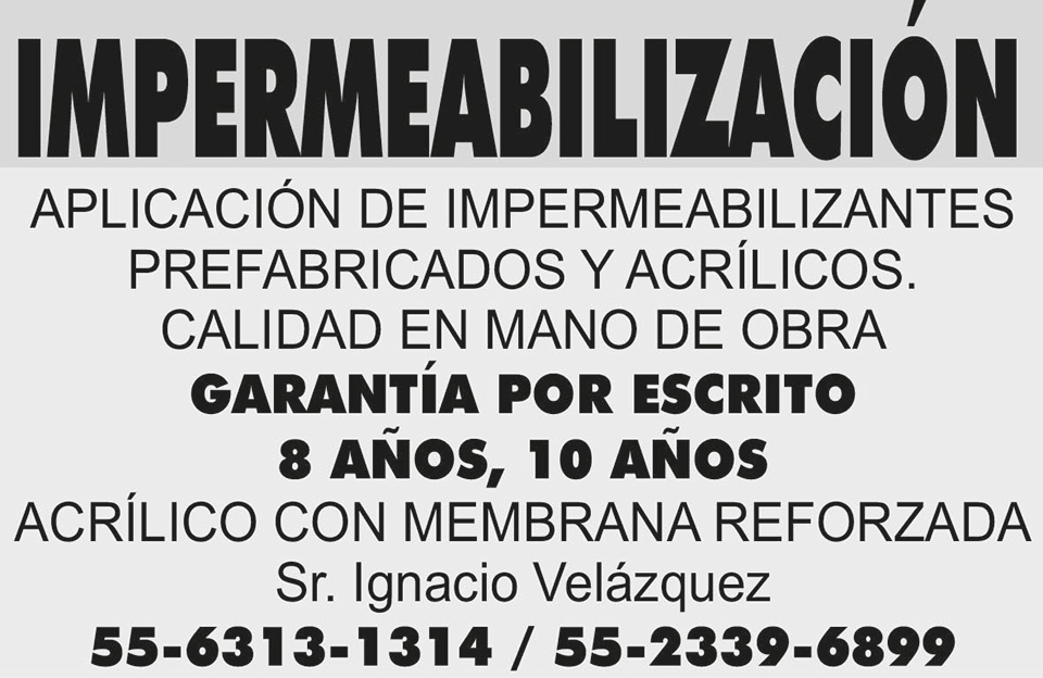IMPERMEABILIZACION 55-6313-1314 /