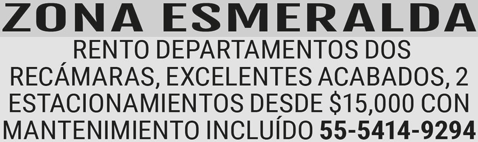 ZONA ESMERALDARENTO DEPARTAMENTOSDOS