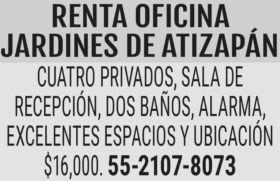 RENTA OFICINA JARDINES