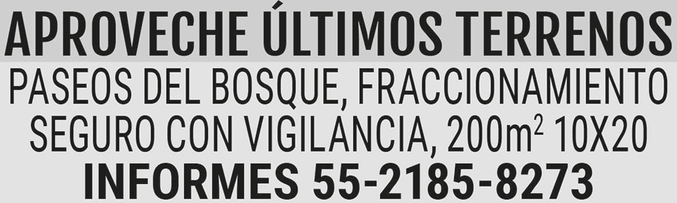 APROVECHE ULTIMOS?TERRENOSPASEOS DEL