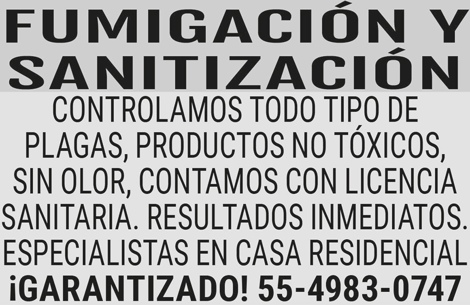 FUMIGACI?N Y?SANITIZACI?NCONTROLAMOS TODO