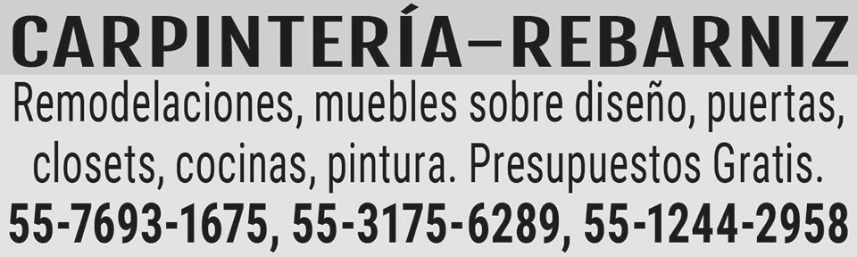 CARPINTER?A-REBARNIZREMODELACIONES ?MUEBLES SOBRE