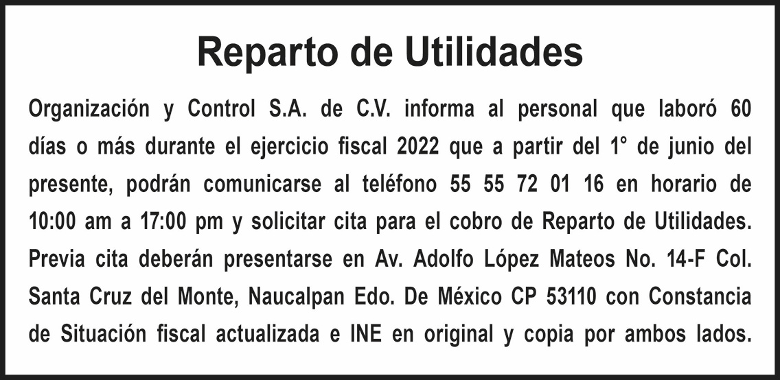 REPARTO DE UTILIDADES